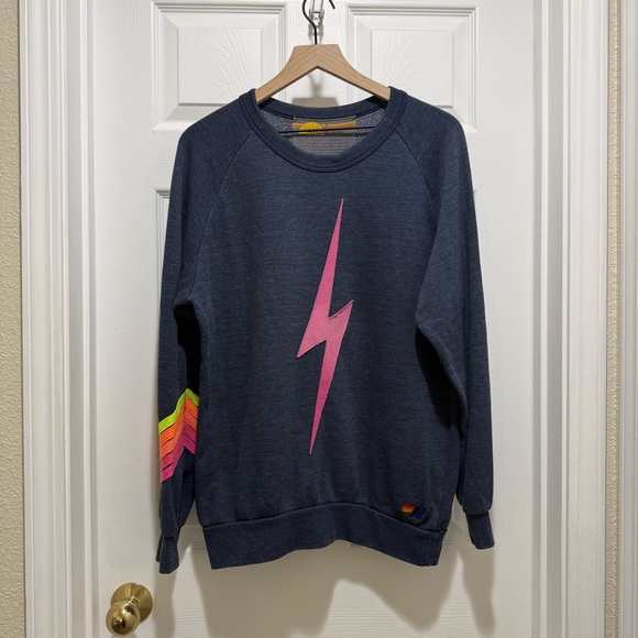 Aviator Nation Heathered Blue Sweatshirt - Picture 1 of 3